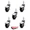 Service Caster 3 Inch Bright Chrome Hooded Neoprene Rubber 12mm Threaded Stem Casters SCC, 5PK SCC-TS03S310-NPRB-BC-M1215-5 - alternate 1
